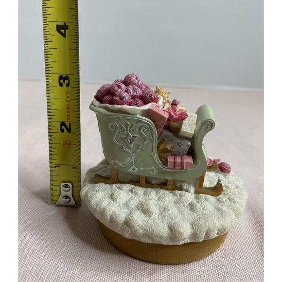 Christmas sleigh candle topper Round Multicolored W/ Sparkles. - Picture 5 of 7